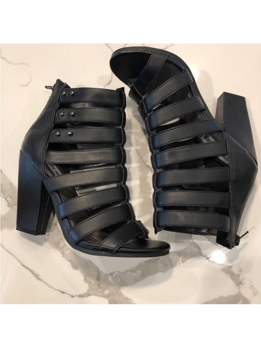 Steve Madden Black Strappy Heel Sandals